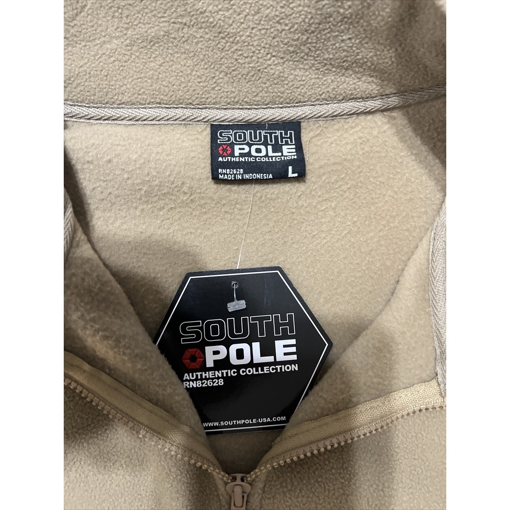 South Pole 1/4 Zip‎ Fleece Pullover Men's Size Large Beige NWT - Picture 2 of 15